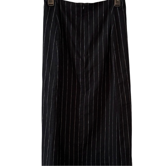 Banana Republic Black and White Faux Button Down Pin Stripe Midi Skirt - Picture 3 of 5
